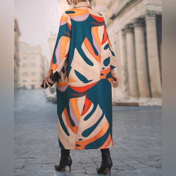 Nwt multicolor Overcoat sz large - Picture 10 of 15